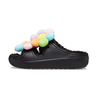 (W) Crocs Classic Cozy Daisy Clogs 'Black Multi'