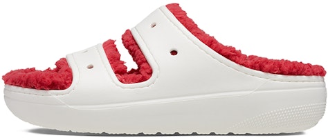 (Women) Crocs Classic Cozzzy Holiday Sweater Sandal 'White Red' 209227-90H (Women) Crocs Classic Cozzzy Holiday Sweater Sandal 'White Red' 209227-90H