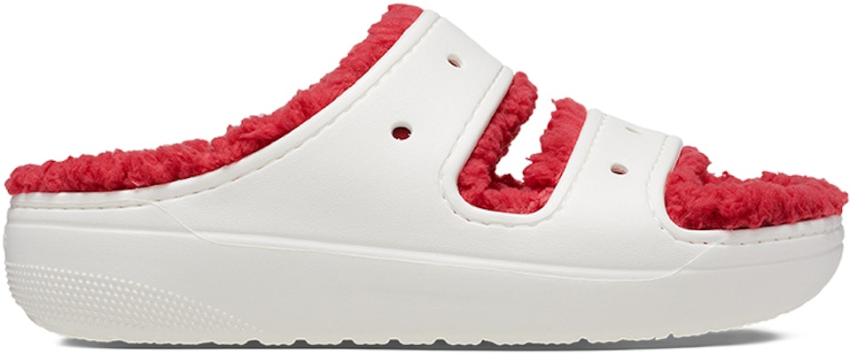 (W) Sandalias Crocs Classic Cozzzy Holiday Sweater 'Blanco Rojo'. 209227-90H Order (W) Sandalias Crocs Classic Cozzzy Holiday Sweater 'Blanco Rojo'. 209227-90H