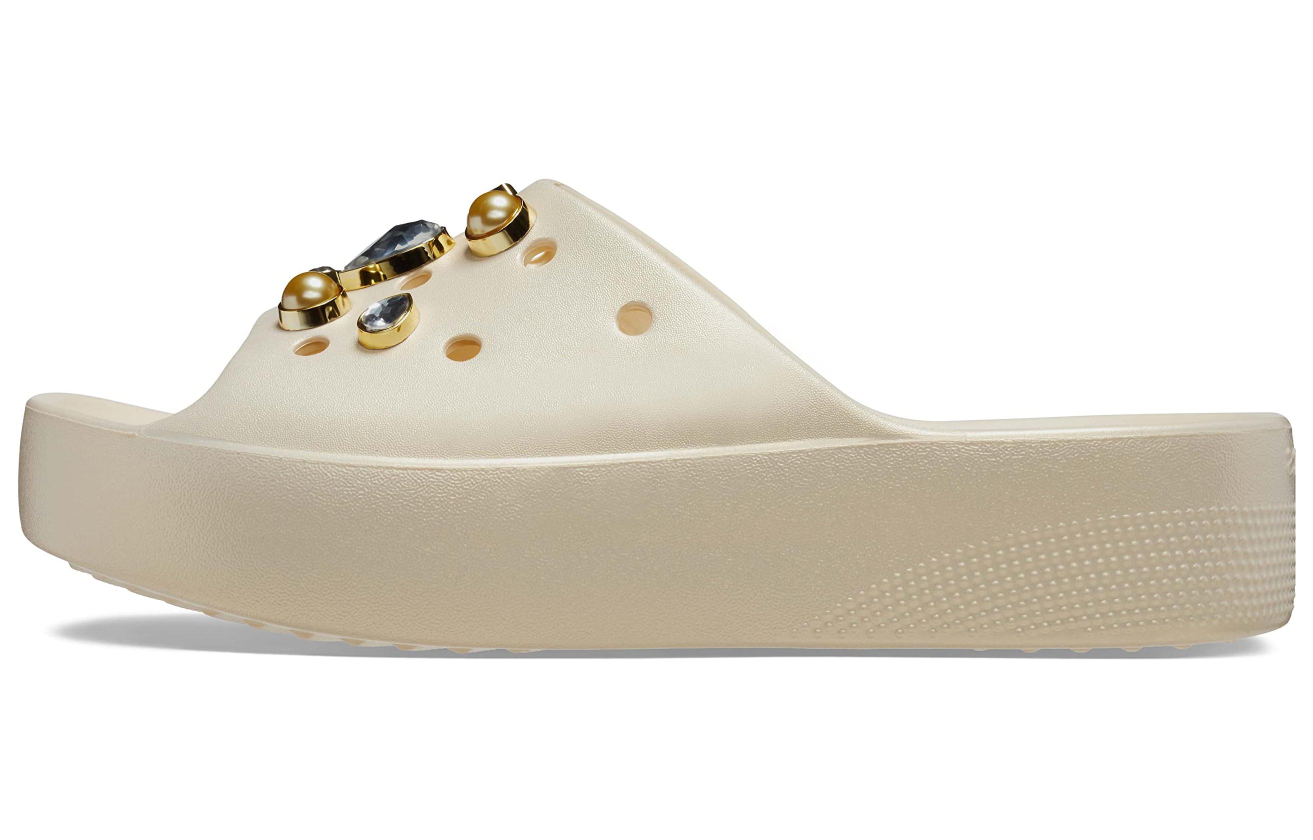 Buy (W) Crocs Klasik Kristal Mutiara Platform Slides 'Putih' 208388-108