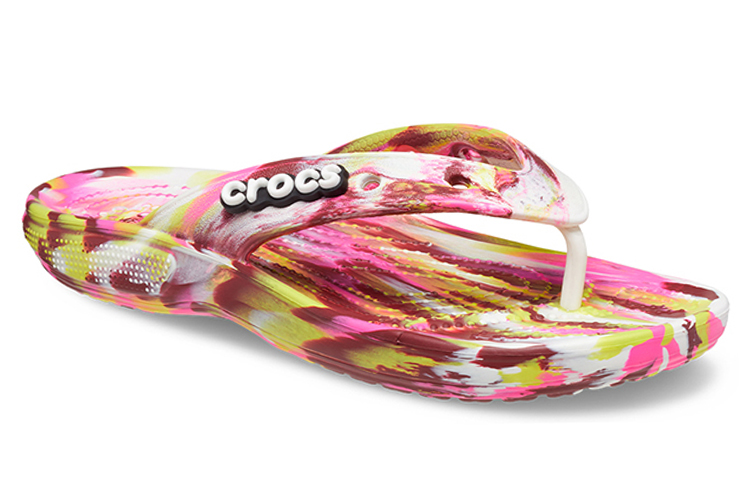 Order (Women) Crocs Classic Flip-Flops 'Pink Marble' 207822-6RW