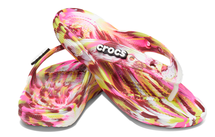 Shop (Women) Crocs Classic Flip-Flops 'Pink Marble' 207822-6RW