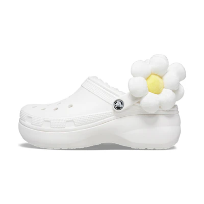 (W) Crocs Classic Flower Clogs 'White'