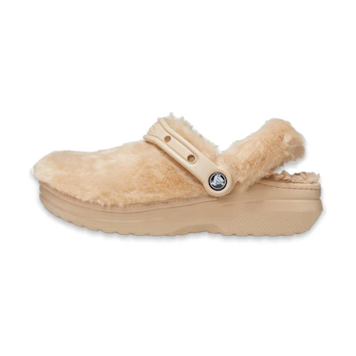 (W) Crocs Classic Fur Sure Clogs 'Chai'