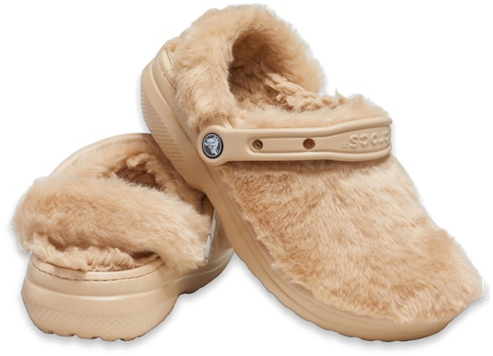 (Women) Crocs Classic Fur Sure Clogs 'Chai' 207303-212 Shop (Women) Crocs Classic Fur Sure Clogs 'Chai' 207303-212