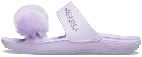 (Women) Crocs Classic Fur Sure Slip-On Sandals 'Lilac' 207405-530 (Women) Crocs Classic Fur Sure Slip-On Sandals 'Lilac' 207405-530