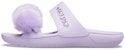 (W) Crocs Classic Fur Sure Slip-On Sandals 'Lilac' - Selipar Bulu Ungu Klasik Crocs 207405-530