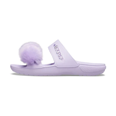 (W) Crocs Classic Fur Sure Slip-On Sandals 'Lilac'