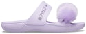 (W) Crocs Classic Fur Sure Slip-On Sandals 'Lilac' - Selipar Bulu Ungu Klasik Crocs 207405-530