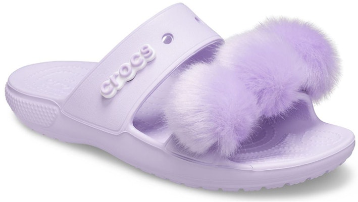 Crocs卡駱馳 Fur Sure 潮流百搭 經典毛球運動拖鞋 紫 Lookbook Crocs卡駱馳 Fur Sure 潮流百搭 經典毛球運動拖鞋 紫