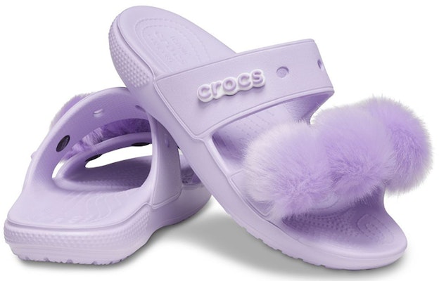 Crocs卡駱馳 Fur Sure 潮流百搭 經典毛球運動拖鞋 紫 Shop Crocs卡駱馳 Fur Sure 潮流百搭 經典毛球運動拖鞋 紫
