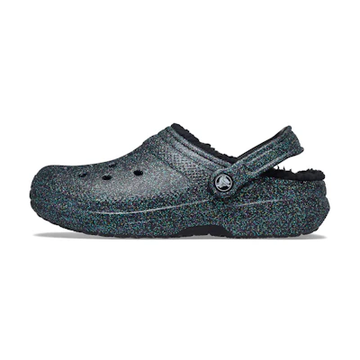 (W) Crocs Classic Glitter Black Lined Clogs 'Starry Skies'