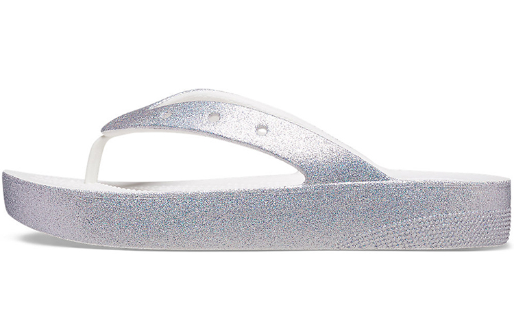 (Women) Crocs Classic Glitter Flip 'White' 207830-100
