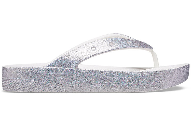 Order (Women) Crocs Classic Glitter Flip 'White' 207830-100
