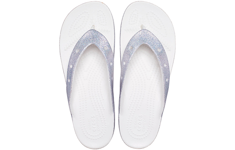 Shop (Women) Crocs Classic Glitter Flip 'White' 207830-100