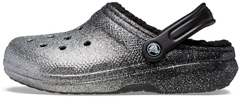 Crocs Classic Glitter Lined Clogs 'Black Silver' 205842-067 Crocs Classic Glitter Lined Clogs 'Black Silver' 205842-067