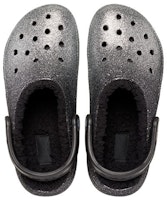 (W) クロックス クラシック グリッター裏地付きクロッグ (ブラック/シルバー) 205842-067 Shop (W) クロックス クラシック グリッター裏地付きクロッグ (ブラック/シルバー) 205842-067