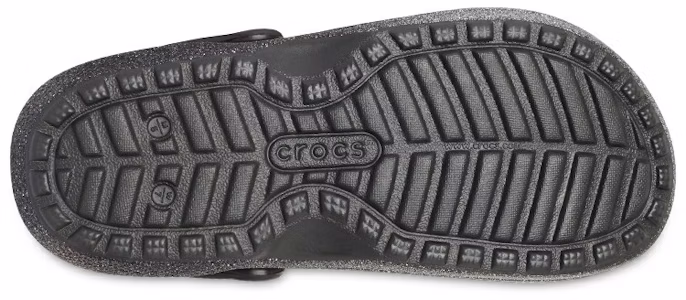 (W) クロックス クラシック グリッター裏地付きクロッグ (ブラック/シルバー) 205842-067 Details for (W) クロックス クラシック グリッター裏地付きクロッグ (ブラック/シルバー) 205842-067