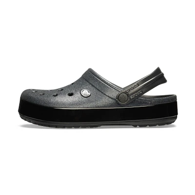 (W) Crocs Classic Glitter Outdoor Sandal 'Black CMFT'
