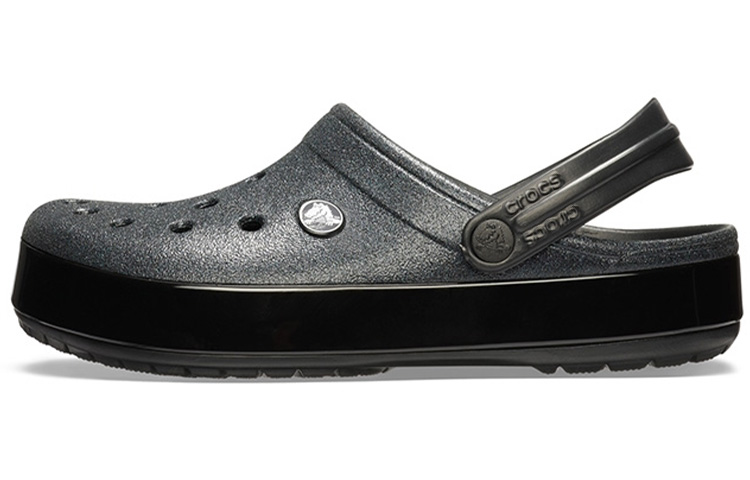 (Women) Crocs Classic Glitter Outdoor Sandal 'Black Comfort' 205419-001