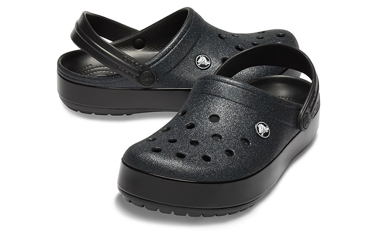 Shop (W) Crocs Classic Glitter Sandal Outdoor 'Black Comfort' - Sandal Hitam Selesa. 205419-001