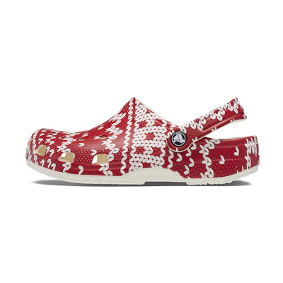 (W) Crocs Classic Holiday Sweater Graphic 'Red White'