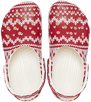 (W) 크록스 클래식 홀리데이 스웨터 레드 화이트 (Crocs Classic Holiday Sweater Red White) 209237-90H Shop (W) 크록스 클래식 홀리데이 스웨터 레드 화이트 (Crocs Classic Holiday Sweater Red White) 209237-90H
