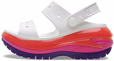 (Women) Crocs Classic Mega Crush Sandal 'White Red Purple' 207989-94S (Women) Crocs Classic Mega Crush Sandal 'White Red Purple' 207989-94S