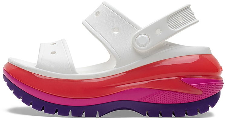 (Women) Crocs Classic Mega Crush Sandal 'White Red Purple' 207989-94S Order (Women) Crocs Classic Mega Crush Sandal 'White Red Purple' 207989-94S