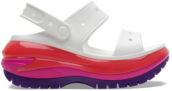 (W) Crocs Classic Mega Crush 凉鞋 '白红紫' 207989-94S Shop (W) Crocs Classic Mega Crush 凉鞋 '白红紫' 207989-94S