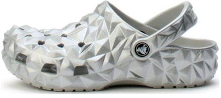(Women) Crocs Classic Metallic Geometric Clog Silver 210002-040 (Women) Crocs Classic Metallic Geometric Clog Silver 210002-040