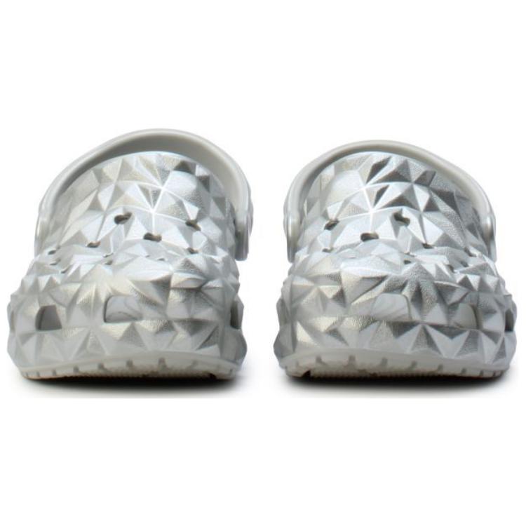 Shop Crocs Classic Metalik Geometri Clog Perak 210002-040