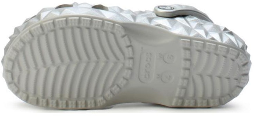 Crocs Classic Metallic Geometric Clog Silver 210002-040 Details for Crocs Classic Metallic Geometric Clog Silver 210002-040