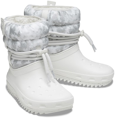 (Women) Crocs Classic Neo Puff Luxe Boots 'White Grey' 207312-1CR Shop (Women) Crocs Classic Neo Puff Luxe Boots 'White Grey' 207312-1CR