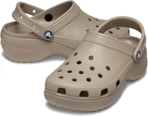 (W) Crocs Classic Platform Clog ''Taupe'' Kelabu Coklat. 206750-214 Shop (W) Crocs Classic Platform Clog ''Taupe'' Kelabu Coklat. 206750-214