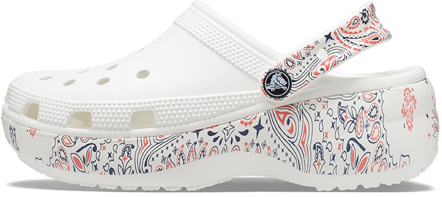 (Women) Crocs Classic Platform Americana Paisley Clogs 'White' 207337-94S Buy (Women) Crocs Classic Platform Americana Paisley Clogs 'White' 207337-94S