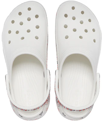 卡駱馳 Classic Clog 滿印繪畫圖案 厚底運動涼鞋 白 Purchase 卡駱馳 Classic Clog 滿印繪畫圖案 厚底運動涼鞋 白