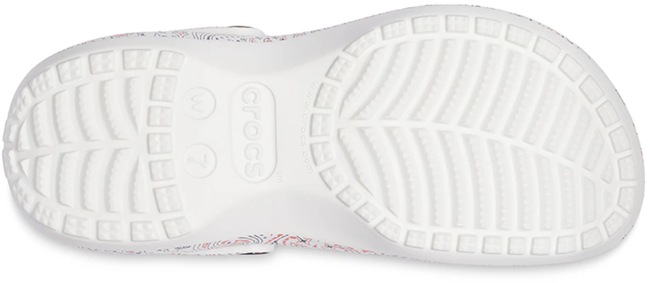 卡駱馳 Classic Clog 滿印繪畫圖案 厚底運動涼鞋 白 Sizing 卡駱馳 Classic Clog 滿印繪畫圖案 厚底運動涼鞋 白