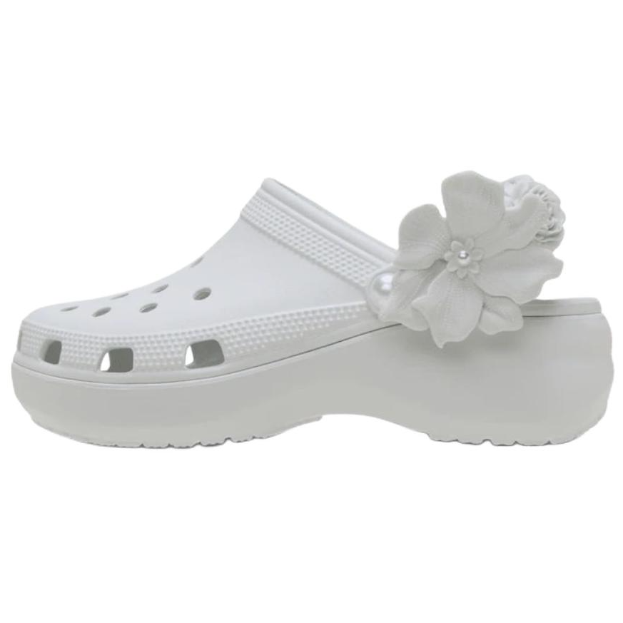 (Women) Crocs Classic Platform Bouquet Clog Moonlight Grey Breathable Clogs. 211292-1NK