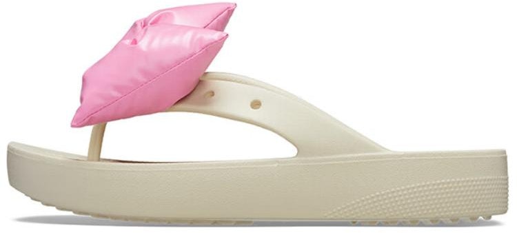 women-crocs-classic-platform-bow-flip-flops-beige-pink-210182-2-y2