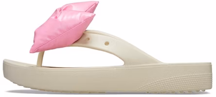 (Women) Crocs Classic Platform Bow Flip-Flops 'Beige Pink' 210182-2Y2 (Women) Crocs Classic Platform Bow Flip-Flops 'Beige Pink' 210182-2Y2