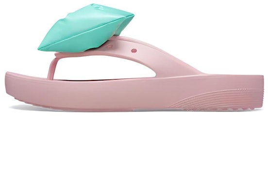 (Women) Crocs Classic Platform Bow Flip Flops 'Pink Teal' 210182-606 Buy (Women) Crocs Classic Platform Bow Flip Flops 'Pink Teal' 210182-606