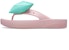 (W) Crocs Platform Classic Bow Flip Flops 'Pink Teal' 210182-606