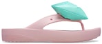 Order (W) Crocs Platform Classic Bow Flip Flops 'Pink Teal' 210182-606