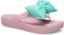 (W) Crocs Platform Classic Bow Flip Flops 'Pink Teal' 210182-606