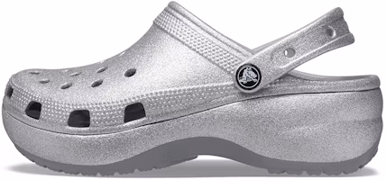 (Women) Crocs Classic Platform Glitter Clog 'Silver' 207241-040 (Women) Crocs Classic Platform Glitter Clog 'Silver' 207241-040