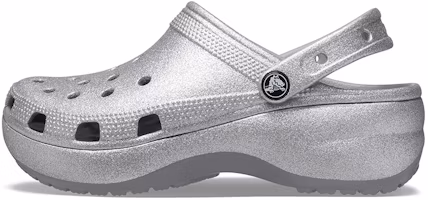 (Women) Crocs Classic Platform Glitter Clog 'Silver' 207241-040 (Women) Crocs Classic Platform Glitter Clog 'Silver' 207241-040