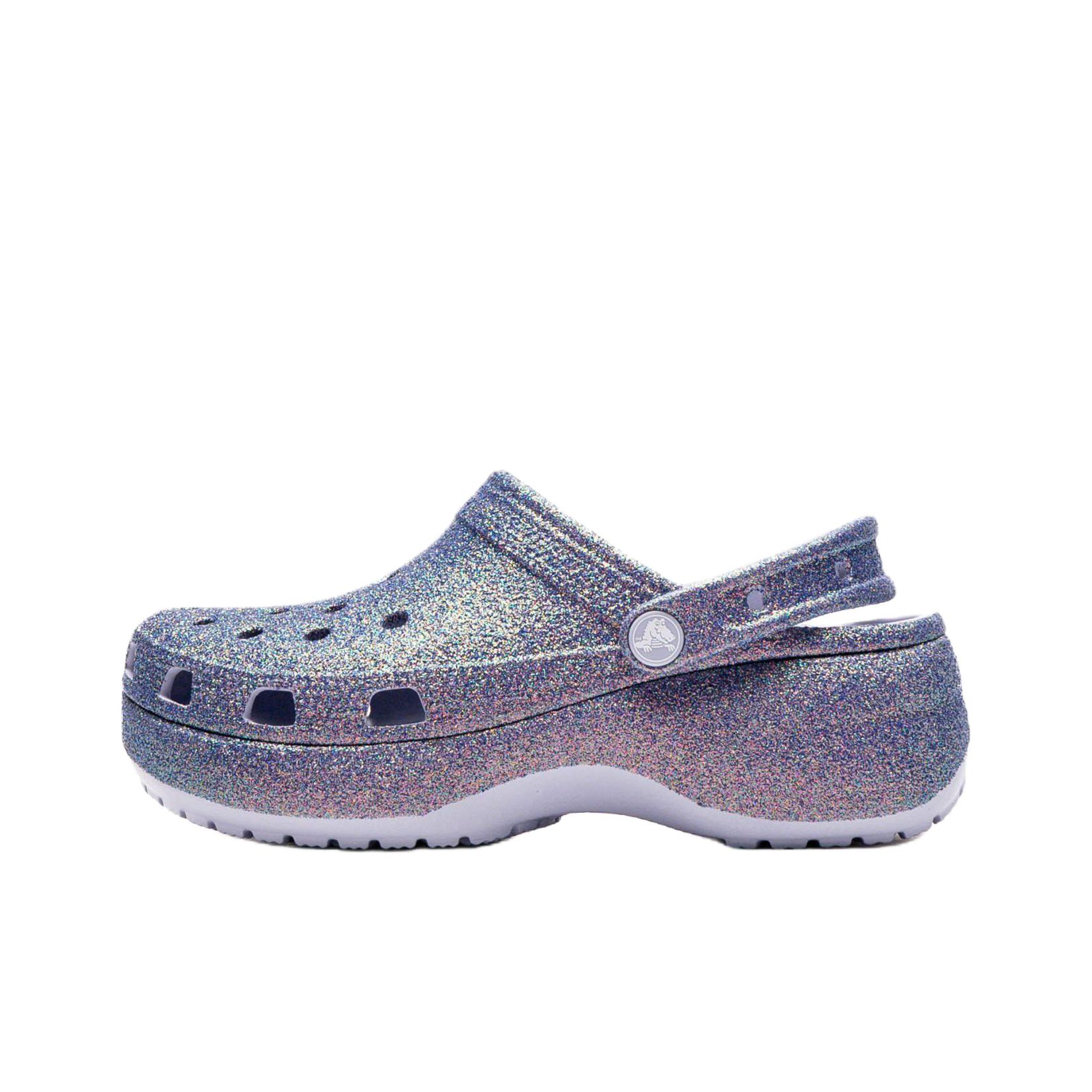 (Women) Crocs Classic Platform Irid Glitter Clog 211024-5BR