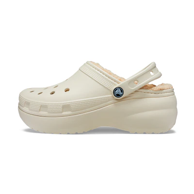 (W) Crocs Classic Platform Lined Clog 'Bone'