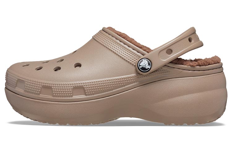 (Women) Crocs Classic Platform Lined Clogs 'Mushroom' 207938-195